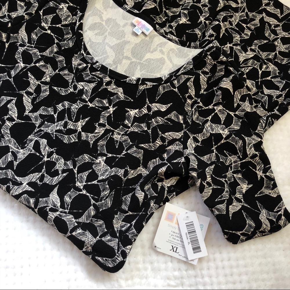 SOLD LuLaRoe Nicole Black White Sparrow XL